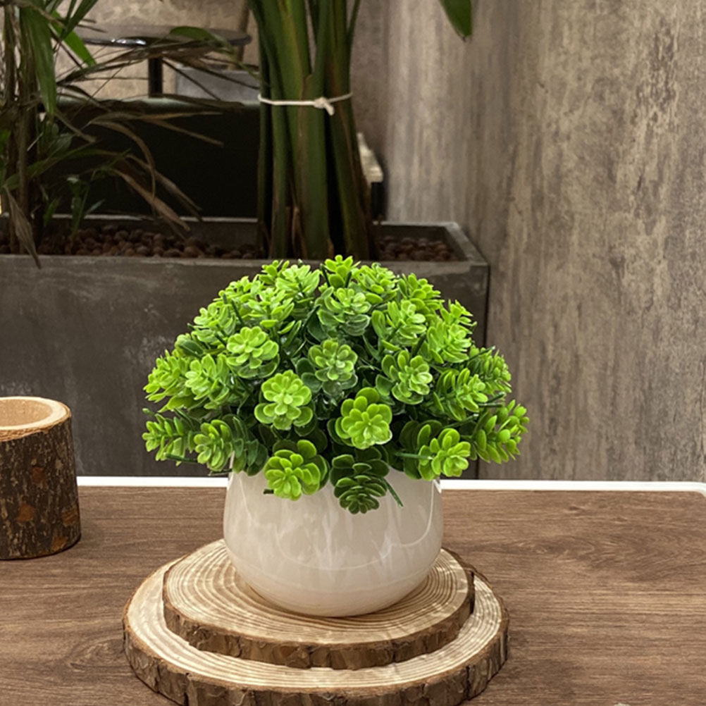 Bonsai Garden And Cafe - リアルなフェイク盆栽、人工鉢植え植物、鮮やかな人工緑の植物装飾、リビングルーム、キッチン、オフィス、庭、カフェ、デスクトップ用