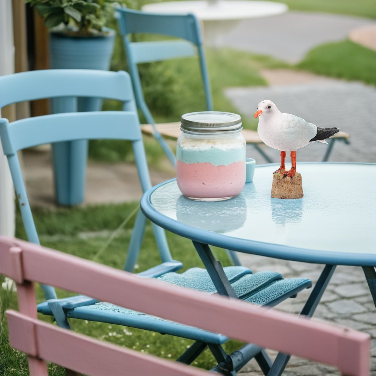 Bonsai Garden And Cafe - 2個セット カモメの置物 高級頑丈なプラスチック製 リアルな庭の芝生 デスク 本棚