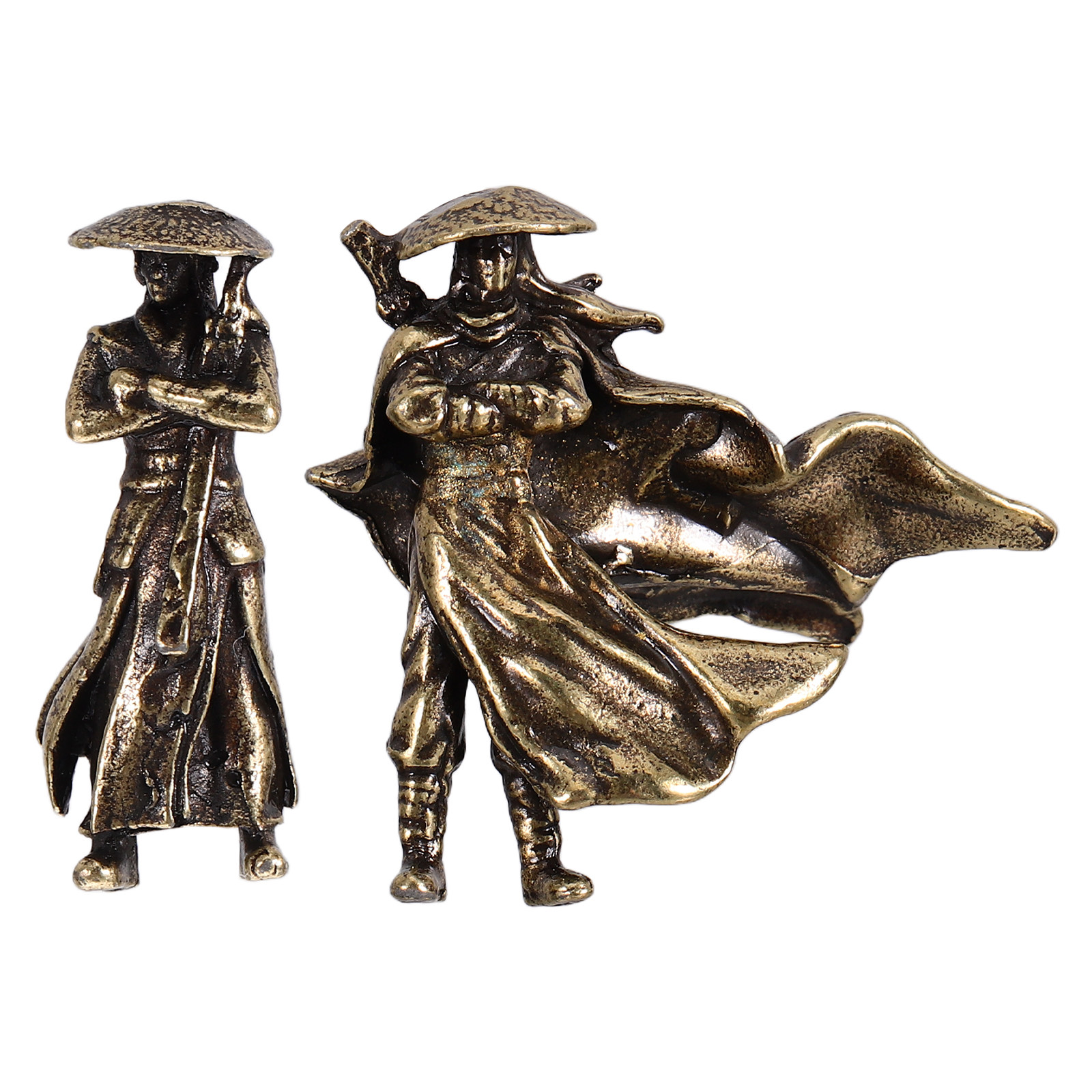Bonsai Garden And Cafe - 2個セット 古代中国の戦士 ミニチュア合金像 デスクトップ装飾品 ホームオフィス カフェ装飾