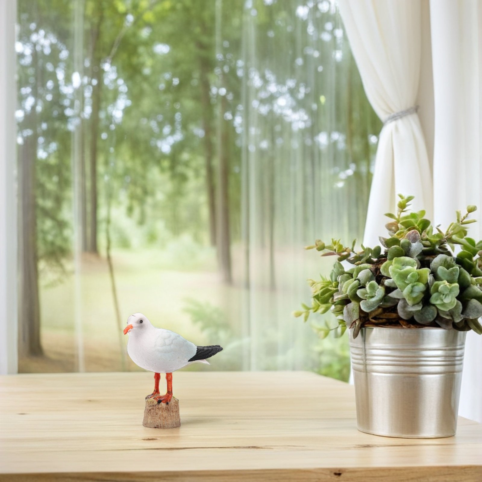 2個セット カモメの置物 高級頑丈なプラスチック製 リアルな - Bonsai Garden And Cafe のレビューと価格