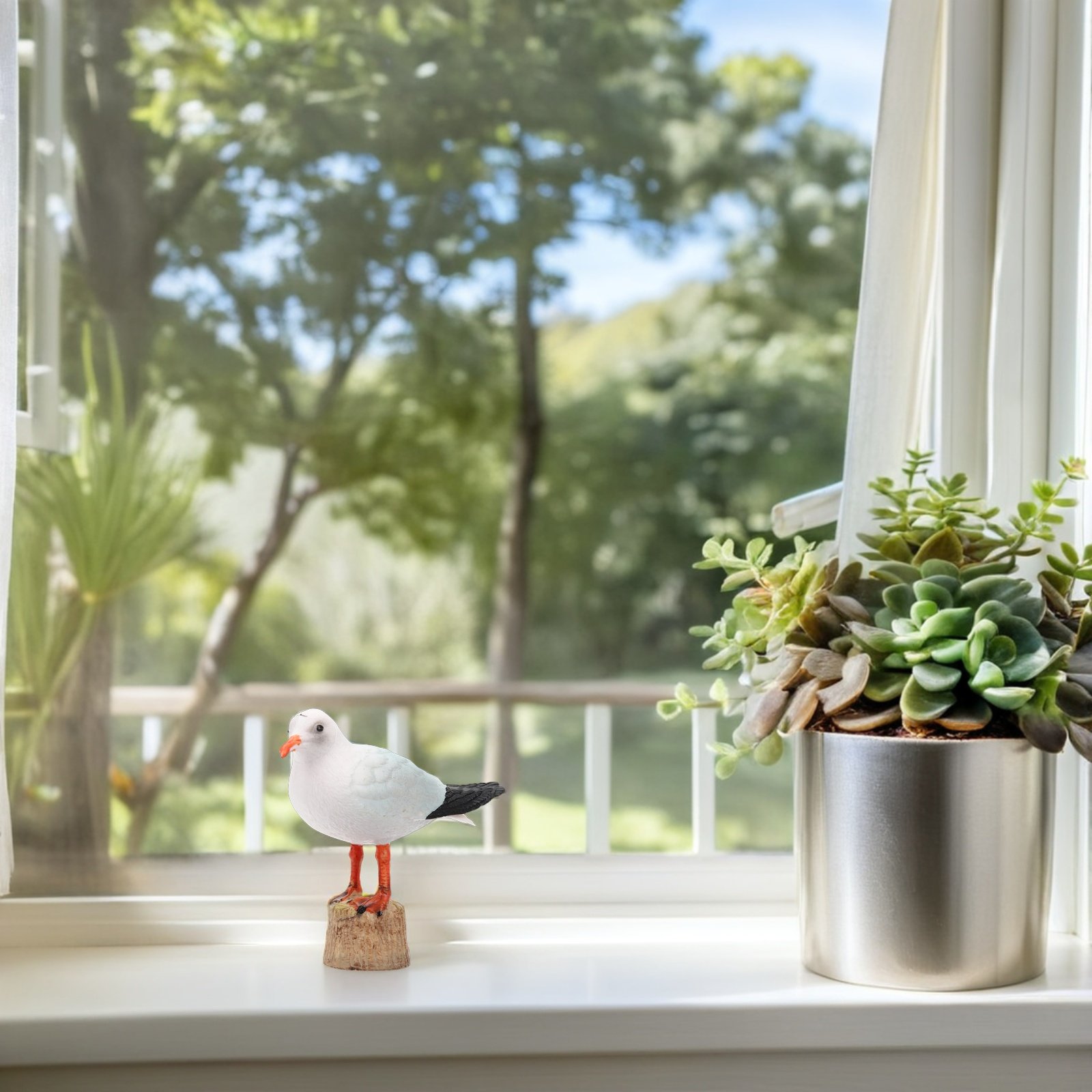 2個セット カモメの置物 高級頑丈なプラスチック製 リアルな - Bonsai Garden And Cafe のレビューと価格