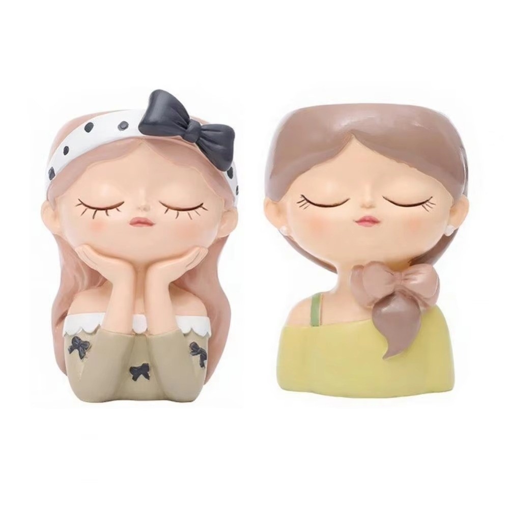 ガーデニング用品 レジン製少女顔型プランターポット 北欧スタ - Bonsai Garden And Cafe のレビューと価格